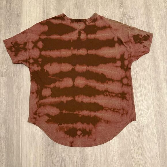 Hand Dyed Old Navy Reverse Tie-Dye Brown Ribbed Knit Dolman Shirt Size Large - Picture 3 of 5